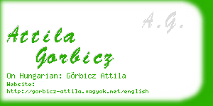 attila gorbicz business card